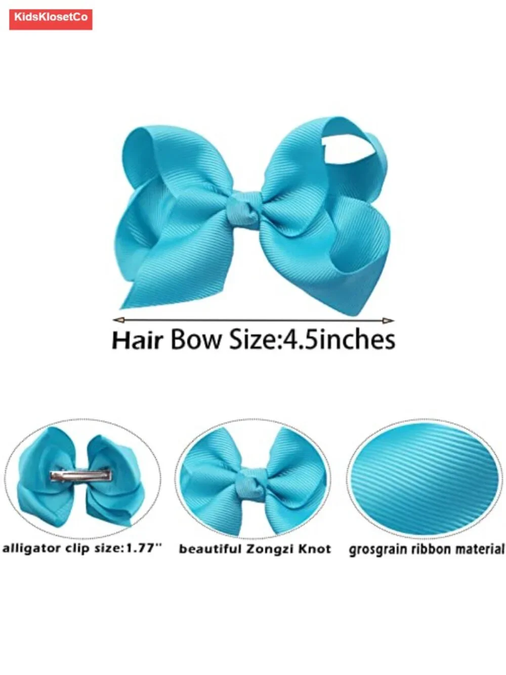 40 Grosgrain Ribbon Hair Bows for Girls with Alligator Clips